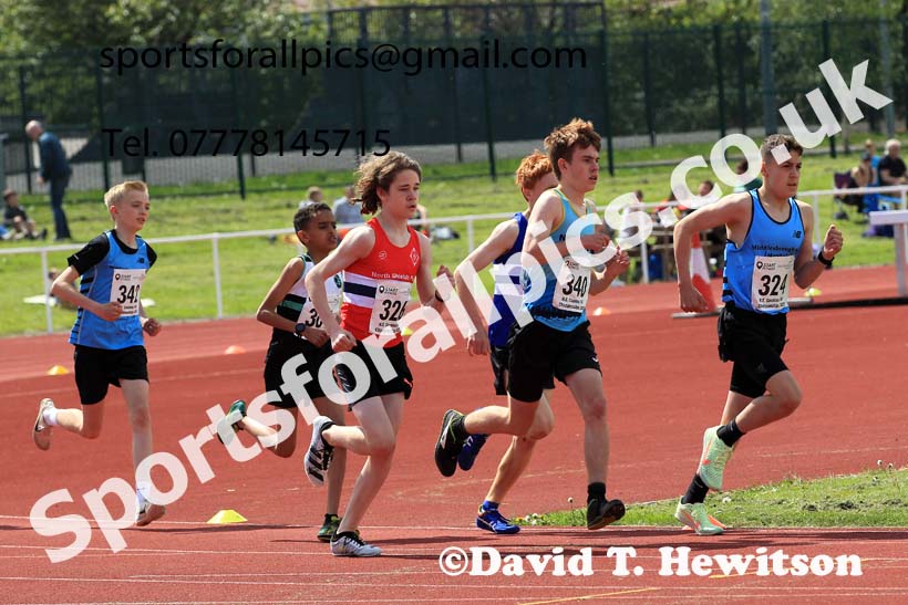Men and Boys 1500 metres, 2022 North Eastern Track and Field Champs., Middlesbrough. David T. Hewitson/Sports for All Pics